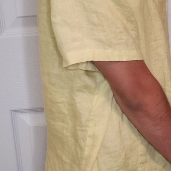 J.Crew 14 Butter Yellow Shrtslv LINEN Buttons Up Women’s Shirt - Picture 7 of 9